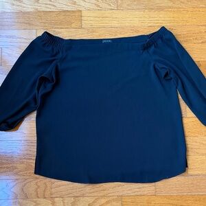 Ann Taylor Black Off-Shoulder Blouse, Size Large